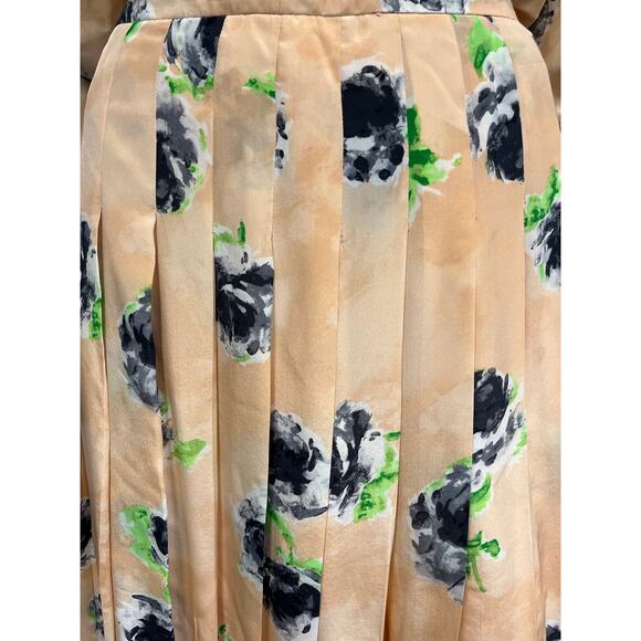 MOSCHINO CHEAP AND CHIC Pink Silk Fabric Floral Print Top Aline Midi Skirt Set - Picture 3 of 7